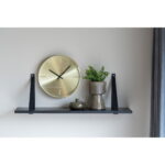 Forno riiul, must, mustade nahkrihmadega, 80×20 cm Elutoamööbel