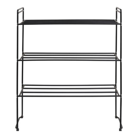 Swansea jalanõuderiiul, terasest, 3 riiulit, must, 49,5x25x60 cm Elutoamööbel