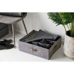 Noto korraldaja, tekstiilist, tumehall, 56x47x18 cm Korvid ja korvriiulid