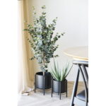 Lillepott lillepott, terasest, must, 2 tk komplekt Sisustus