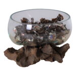 San Marino veepiisk, tiikpuu/klaas, naturaalne, kõrgus 15 cm Sisustus