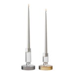 Küünlahoidja küünlajalg, klaas, pruun/valge, ø8,5×10 cm Sisustus