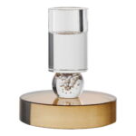 Küünlahoidja küünlajalg, klaas, pruun/valge, ø8,5×10 cm Sisustus