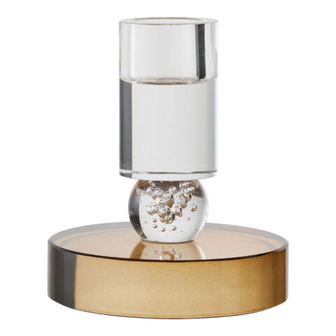 Küünlahoidja küünlajalg, klaas, pruun/valge, ø8,5×10 cm Sisustus