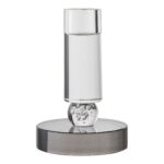 Küünlahoidja küünlajalg, klaas, hall/valge, ø9×13 cm Sisustus