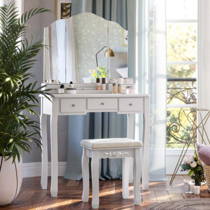 Meigilaud 80x40x137.5cm valge Kirjutuslauad