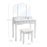 Meigilaud 80x40x137.5cm valge Kirjutuslauad