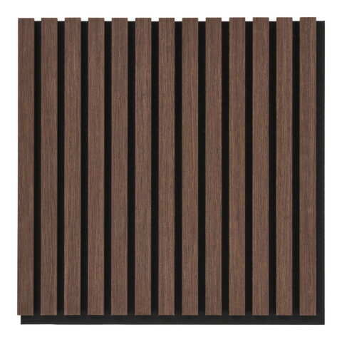 Akustiline akustiline paneel, puiduspoon, pähklipuu, pähklipuu imitatsioon, 520x520x22 mm Sisustus