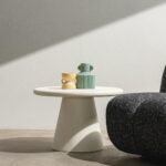 Kohvilaud 60 cm METER ümmargune ecru mikrotsement Elutoamööbel Homewell 11