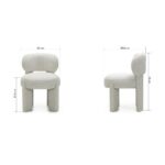 Polsterdatud tool SAMMA beež ja hall buklee ümarad vormid Söögilauatoolid, taburetid, pingid Homewell 14