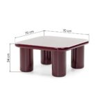 Kohvilaud 70 cm MURIEN burgundiapunane/kirsipunane läikiv Elutoamööbel Homewell 13