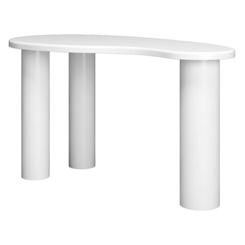 Konsoollaud Kirjutuslaud/konsool 140 cm MOLYA valge ümarad kujundid Elutoamööbel