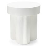 Kohvilaud 45 cm RIGATO ümmargune valge sooneline Elutoamööbel Homewell 8