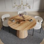 Ümmargune puidust söögilaud MARIEL Söögilauad Homewell 9