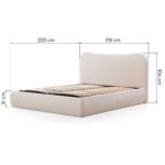 Polsterdatud voodi 160×200 cm DOMINIQUE raami ja panipaigaga ümar beež Magamistuba Homewell 16