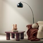 Kohvilaud 70 cm MURIEN burgundiapunane/kirsipunane läikiv Elutoamööbel Homewell 9