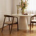 Söögilaud ADEL 120 cm ümmargune ecru mikrotsement Söögilauad Homewell 9