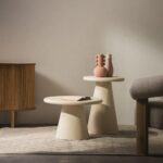 Kohvilaud 60 cm MESTRE ümmargune beež mikrotsement Elutoamööbel Homewell 9