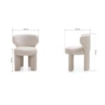 Polsterdatud tool SELEN kreemikas buklee ümarad vormid Söögilauatoolid, taburetid, pingid Homewell 16