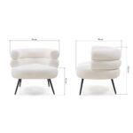 Polsterdatud tugitool MAGNIFIQUE ekrü värvi ümar kate mustad jalad Elutoamööbel Homewell 20