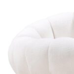 Valge tugitool LOEL pöörleva jalaga buklee ümarad kujundid Elutoamööbel Homewell 12