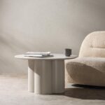 Kohvilaud 80 cm LAVANO ümmargune hallikasbeež Elutoamööbel Homewell 9