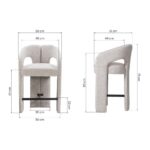 Polsterdatud taburet JOEL hallikasbeež Baaripukid ja baaritoolid Homewell 9