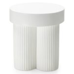 Kohvilaud 45 cm RIGATO ümmargune valge sooneline Elutoamööbel Homewell 13