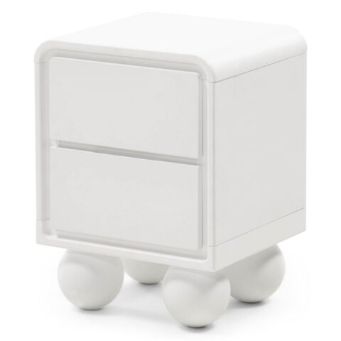 Öökapp NORI valge ümarad pallikujulised jalad Magamistuba