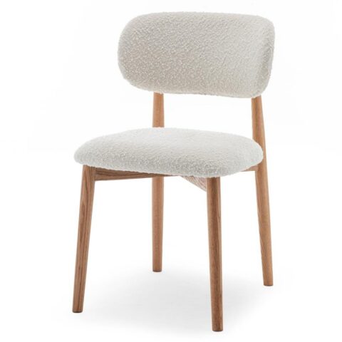 Polsterdatud tool MIA valge buklee/tamm minimaalne tellimuse kogus – 2 tk Söögilauatoolid, taburetid, pingid