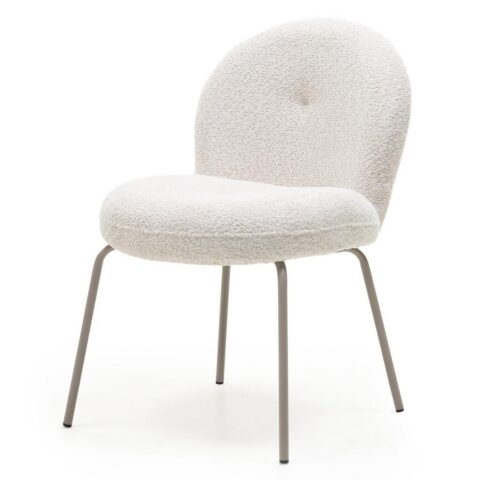 Polsterdatud tool MIRANDO helebeež ümarad vormid minimaalne kogus – 2 tk Söögilauatoolid, taburetid, pingid