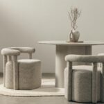 Polsterdatud tugitool NOLAN hall ümarad kujundid Elutoamööbel Homewell 11