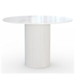 Ümar söögilaud MALENA lamellid valge marmori efekt paagutatud Söögilauad Homewell 6