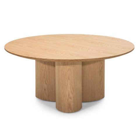 Ümmargune kohvilaud 100 cm NAORA naturaalne tamm Elutoamööbel