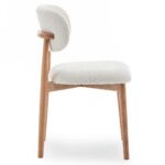 Polsterdatud tool MIA valge buklee/tamm Söögilauatoolid, taburetid, pingid Homewell 11