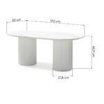 Kohvilaud 120 cm MARBELLA ovaalne lamellid valge marmori efekt paagutatud Elutoamööbel Homewell 14