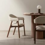 Polsterdatud tool LARIS beež bouclé/pähklipuu 2tk Söögilauatoolid, taburetid, pingid Homewell 11