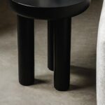 Kohvilaud Abilaud 50 cm LUNGO ümmargune must mangopuit ümarad kujundid Elutoamööbel Homewell 10