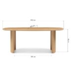 Söögilaud 200 cm MARIS ovaalne naturaalne tammevineer Söögilauad Homewell 11