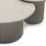 Kohvilaud 80 cm ASTI ümmargune hall lamellid marmordekoor Elutoamööbel Homewell 14