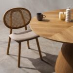 Puidust tool Viini kootud kangaga SUMBA rotang samet naturaalne/helepruun MIMM – 2 tk Söögilauatoolid, taburetid, pingid Homewell 11