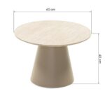 Kohvilaud Diivanilaud 60 cm OREZ ümmargune beež travertiini imitatsioon Elutoamööbel Homewell 11