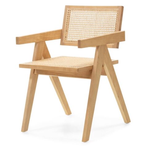 Freja puidust tool Viini punutisega RENE rotang naturaalne Söögilauatoolid, taburetid, pingid