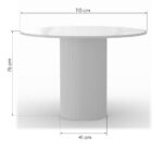 Ümar söögilaud MALENA lamellid valge marmori efekt paagutatud Söögilauad Homewell 10