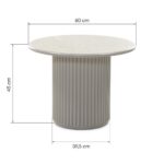 Kohvilaud 60 cm ASTI ümmargune hall lamellid marmordekoor Elutoamööbel Homewell 13