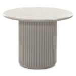 Kohvilaud 60 cm ASTI ümmargune hall lamellid marmordekoor Elutoamööbel Homewell 10