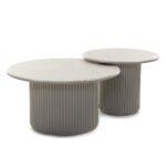 Kohvilaud 60 cm ASTI ümmargune hall lamellid marmordekoor Elutoamööbel Homewell 14