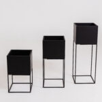 Lillepott PALMUS METALL 60x35x35 must Sisustus Homewell 11