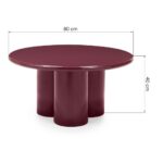 Kohvilaud 80 cm BURGUN burgundiapunane värv läikiv viimistlus Elutoamööbel Homewell 13