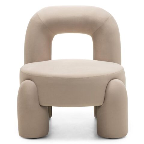 Tugitool LUCCA helebeež samet ümarad vormid Elutoamööbel